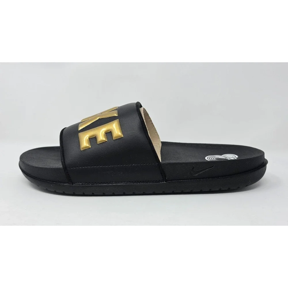Nike Offcourt Slide Men's Black Metallic Gold Sandals BQ4639-010 Size 9